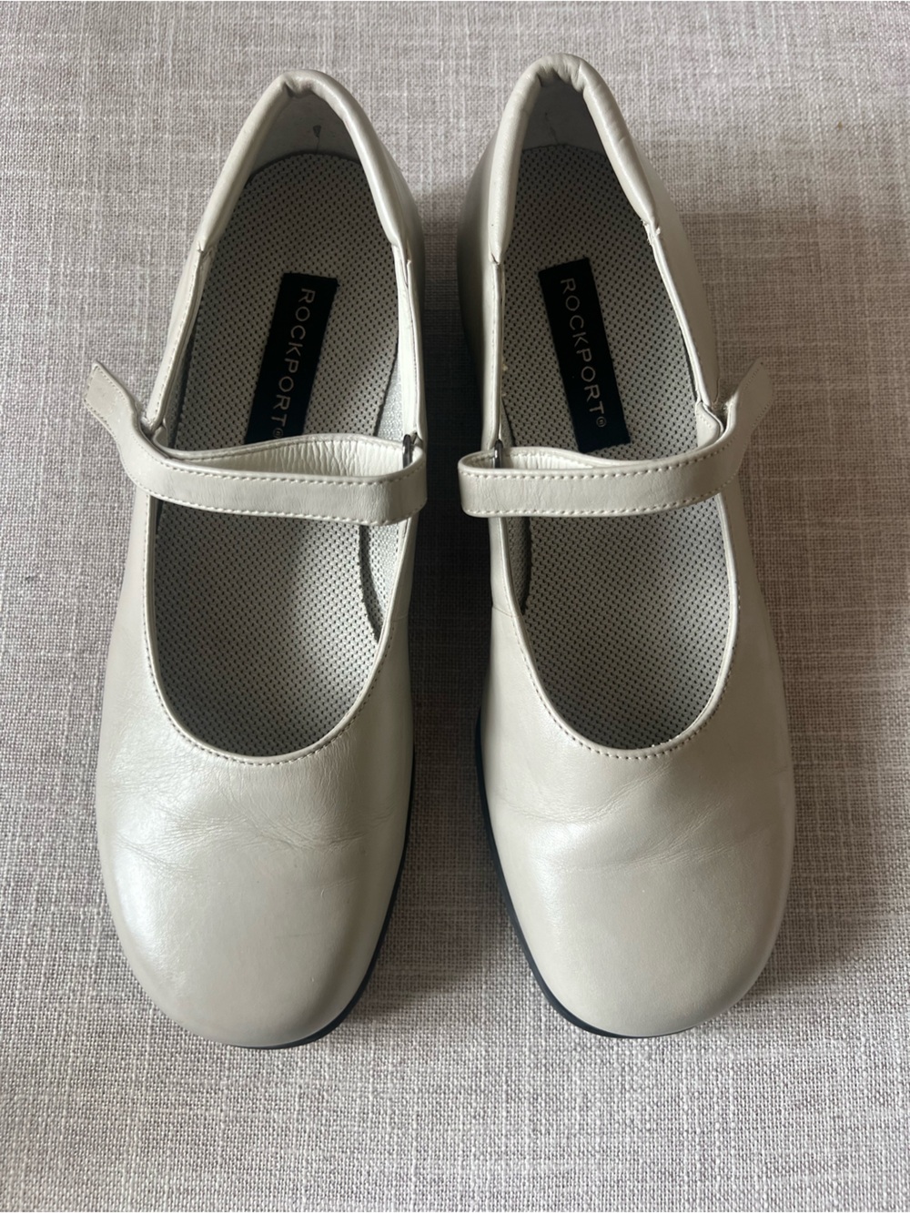 Rockport Grey Mary Jane Strap Flat Shoes, women’s size 7.5, office casual dressy